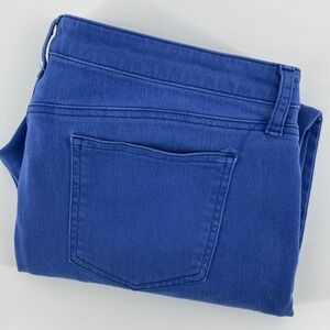 Chicos So Slimming Girlfriend Slim Leg Jeans Womens 2.5 Blue Frayed Hem